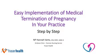 Easy Im  Implementation of Medical  Termination of Pregnancy  In  In Your Practice  Step by Step NP