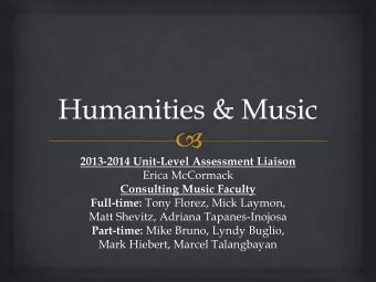 Erica McCormack  Consulting Music Faculty Full-time: Tony Florez, Mick Laymon,  Matt Shevitz,
