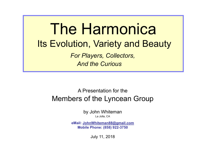 the harmonica