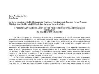 Vesna Prodanovska   John Enrico Section presentation at the First International Conference From
