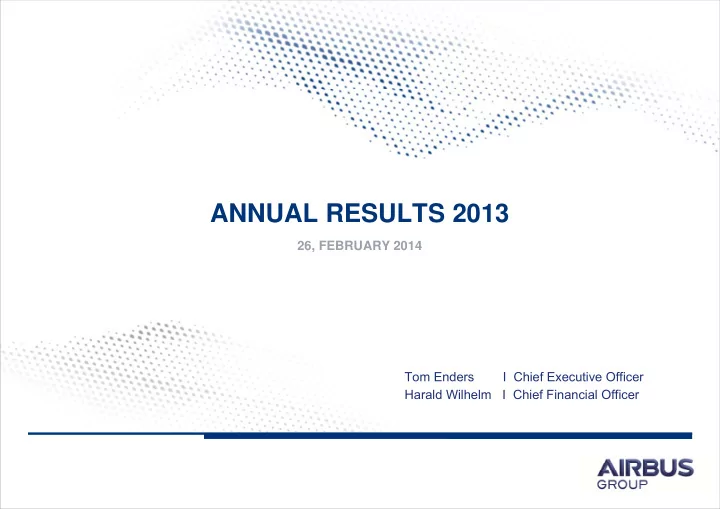 annual results 2013