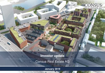 Investor update  Consus Real Estate AG  January 2019  Disclaimer  THIS PRESENTATION AND ITS