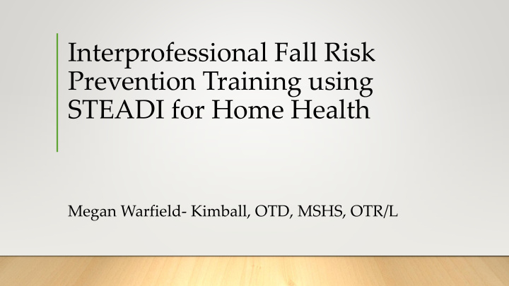 interprofessional fall risk