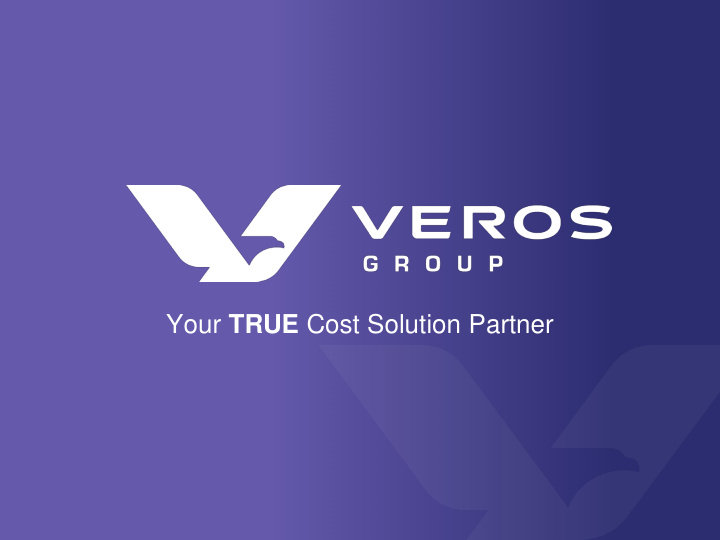 your true cost solution partner who is veros group