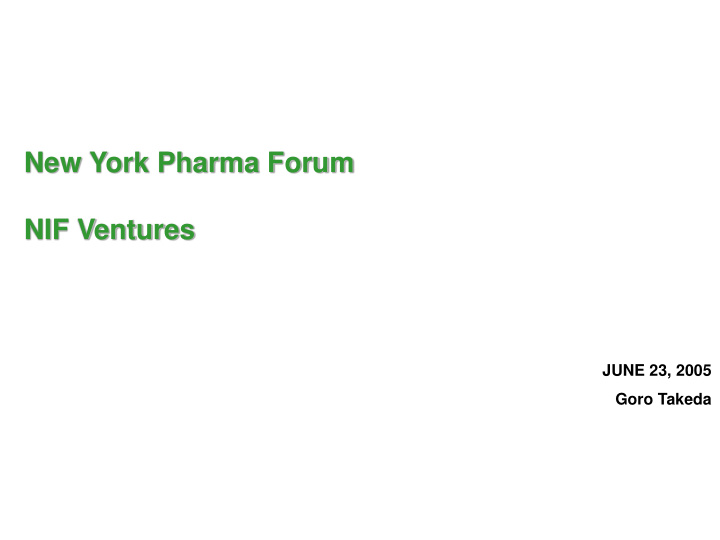 new york pharma forum