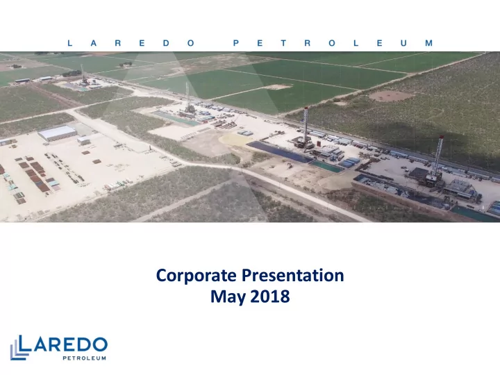 corporate presentation may 2018 forward looking