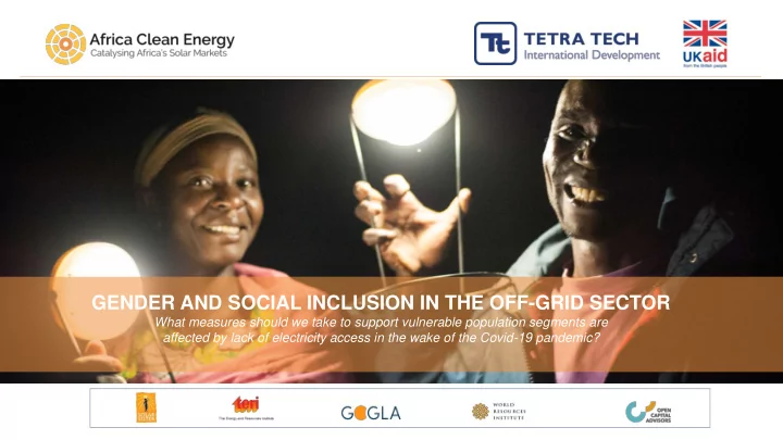 gender and social inclusion in the off grid sector