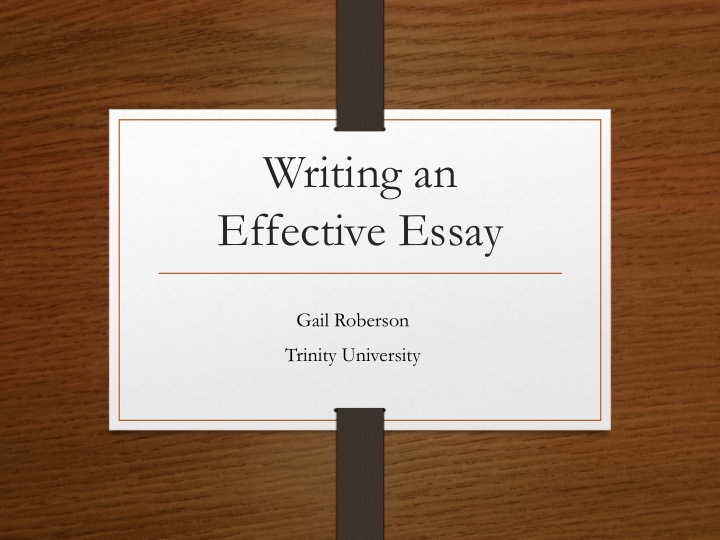 writing an effective essay