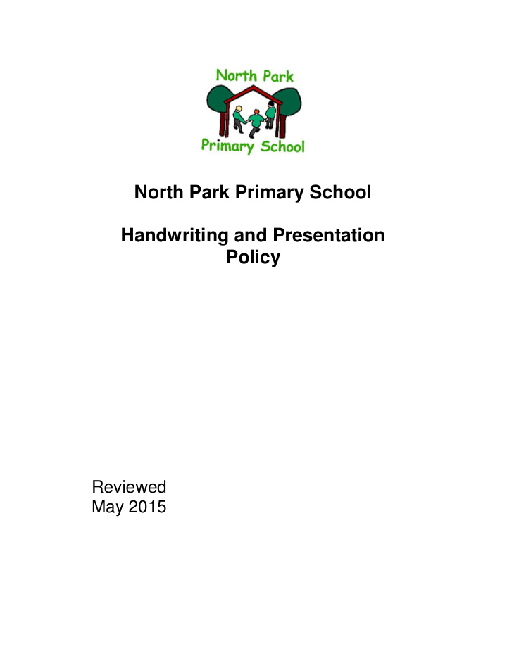 north park primary school handwriting and presentation