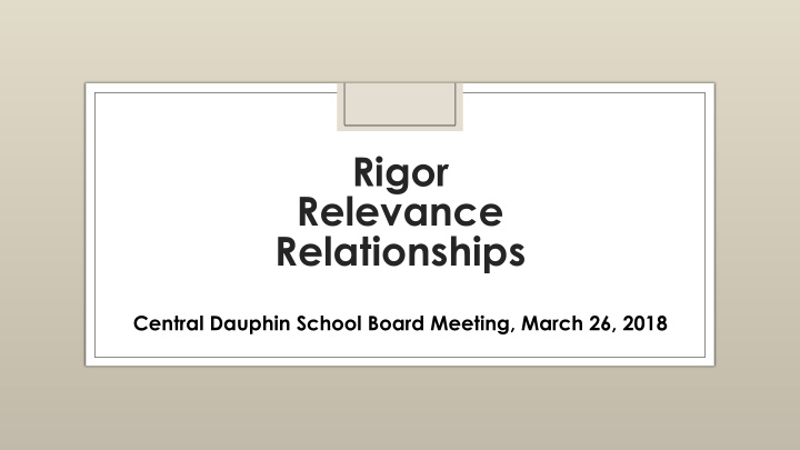 rigor relevance relationships