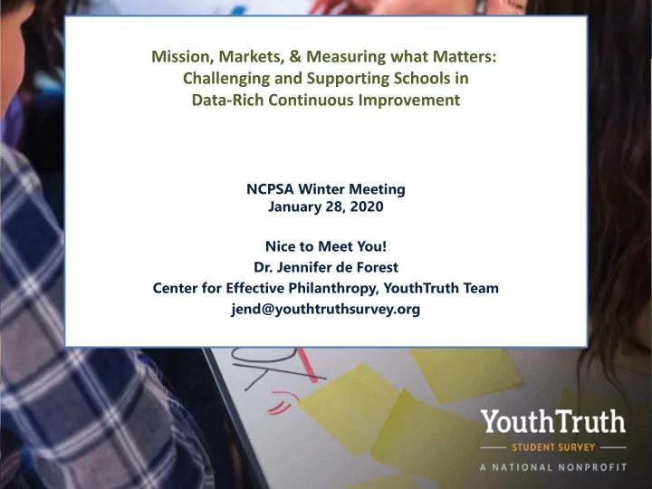 mission markets measuring what matters challenging and
