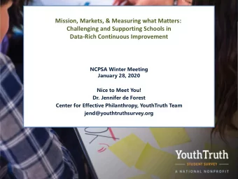 Mission, Markets, &amp; Measuring what Matters:  Challenging and Supporting Schools in  Data-Rich