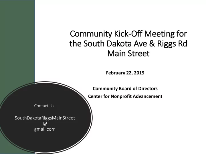 community ki kick ck off f mee eeti ting f for the s