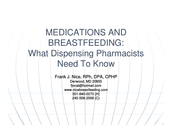 medications and medications and breastfeeding