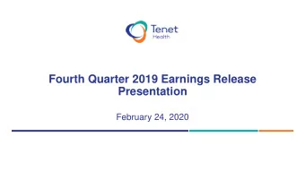 Fourth Quarter 2019 Earnings Release  Presentation  February 24, 2020  Cautionary Statements