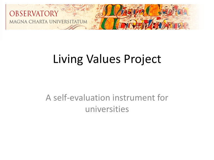 living values project