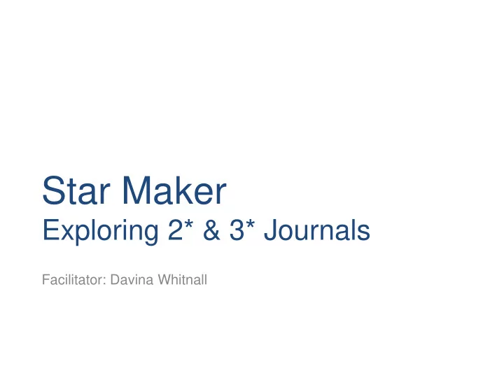 star maker