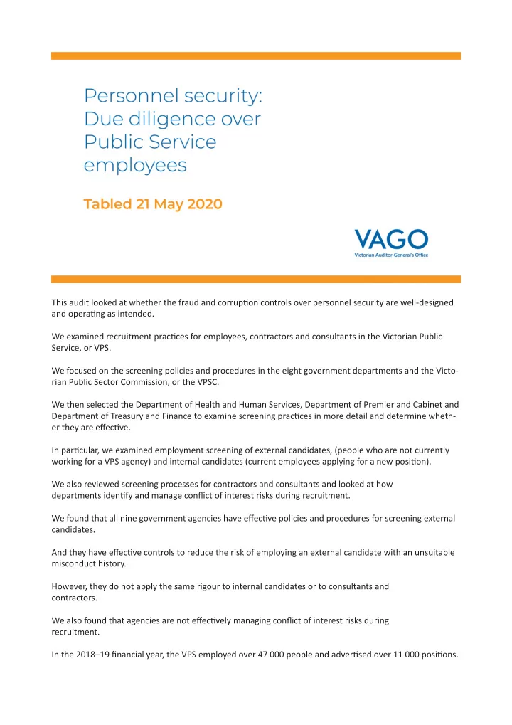 this audit looked at whether the fraud and corruptjon