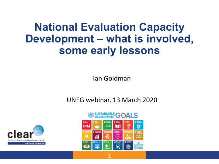 national evaluation capacity development what is involved