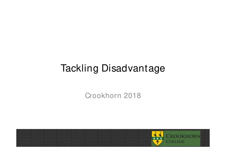 tackling disadvantage
