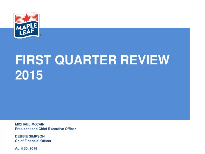 first quarter review