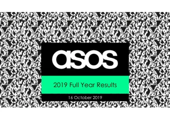 2019 Full Year Results  16 October 2019  Overview  Nick Beighton | CEO  Results Summary  Sales  PBT