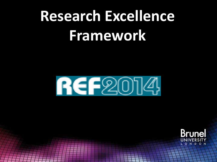 research excellence framework