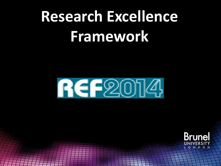 research excellence framework