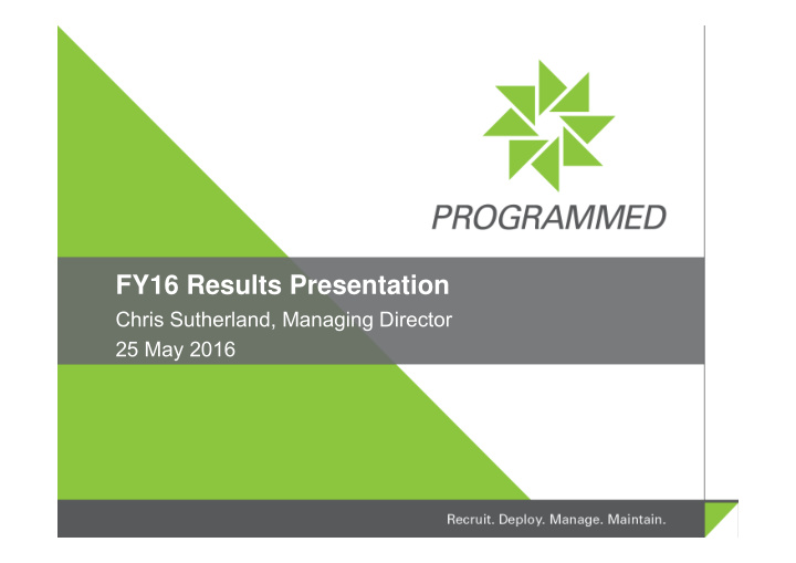 fy16 results presentation