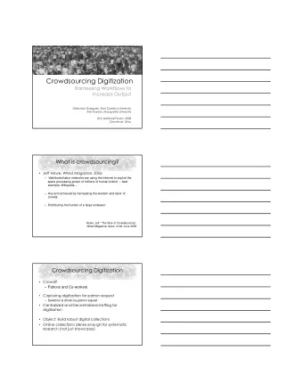 CrowdsourcingDigitization  HarnessingWorkflowsto  IncreaseOutput