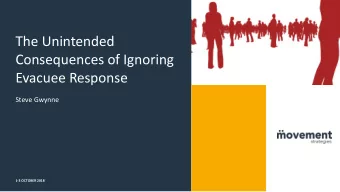 Consequences of Ignoring  Evacuee Response  Steve Gwynne  1-3 OCTOBER 2018  The Unintended