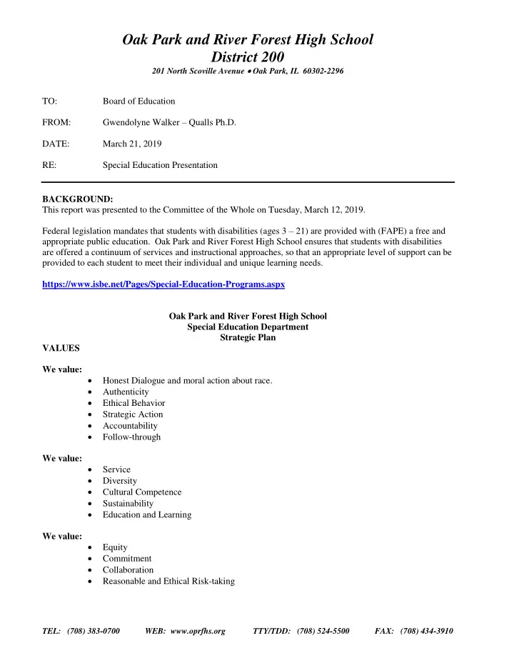oak park and river forest high school district 200