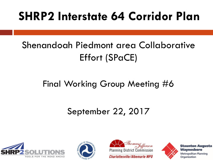 shrp2 interstate 64 corridor plan
