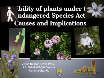 Visibility of plants under the  Endangered Species Act:  Causes and Implications  Vivian