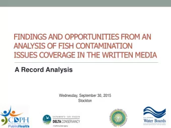 A Record Analysis  Wednesday, September 30, 2015  Stockton  Outline  Why are we interested in