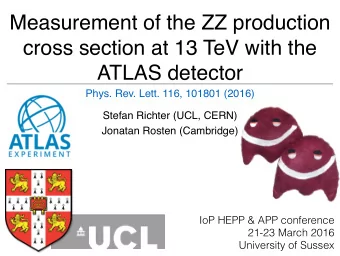 Measurement of the ZZ production  cross section at 13 TeV with the  ATLAS detector  Phys. Rev.