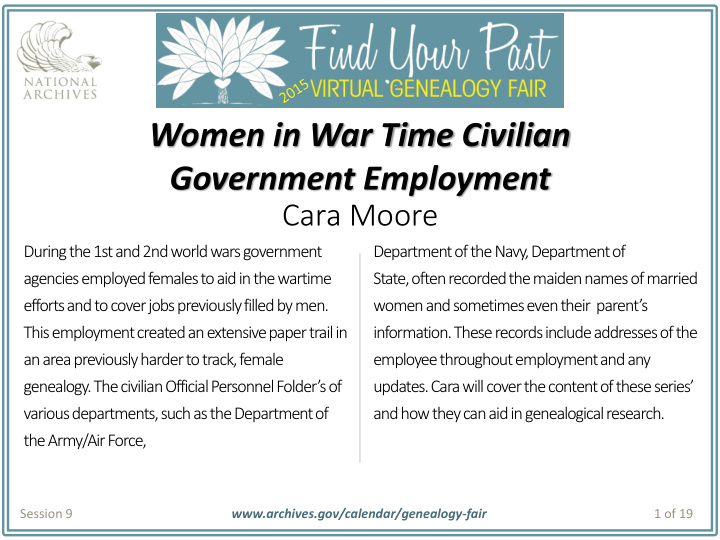 women in war time civilian government employment