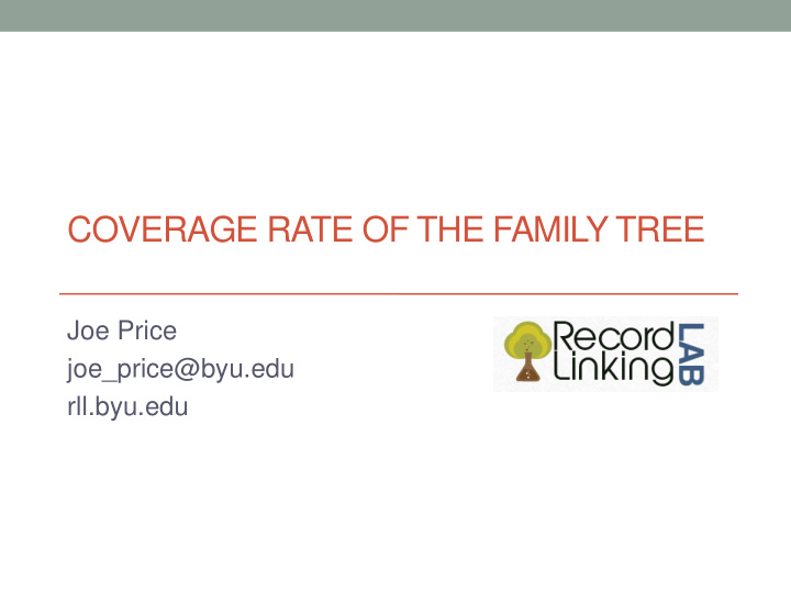 coverage rate of the family tree