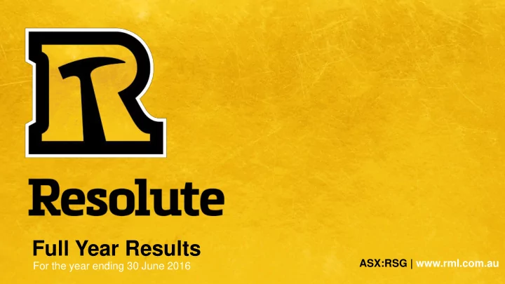 full year results