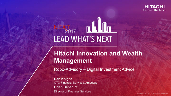 hitachi innovation and wealth management