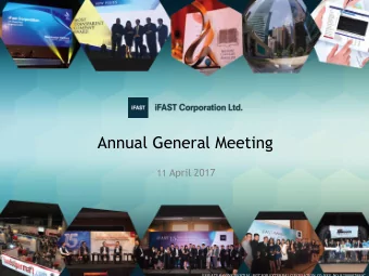 Annual General Meeting 11 April 2017  PRIVATE &amp; CONFIDENTIAL. NOT FOR EXTERNAL CIRCULATION. CO.