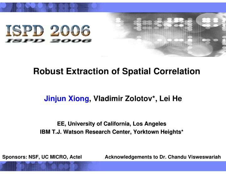 robust extraction of spatial correlation