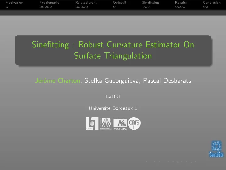 sinefitting robust curvature estimator on surface
