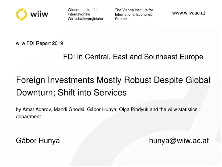 foreign investments mostly robust despite global downturn