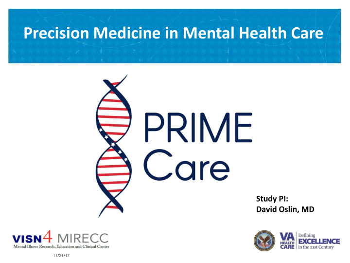 precision medicine in mental health care