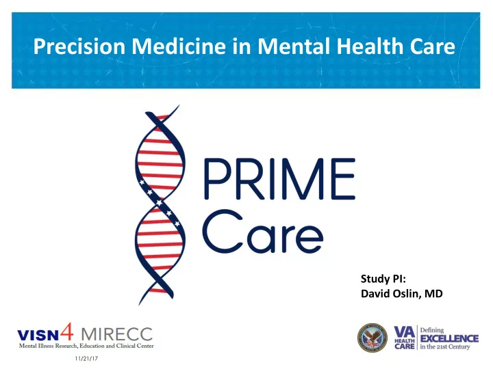 precision medicine in mental health care