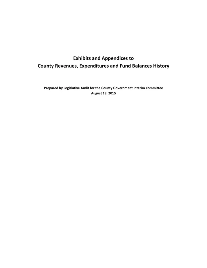 exhibits and appendices to county revenues expenditures
