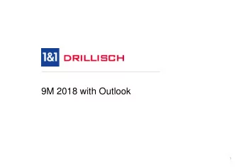 9M 2018 with Outlook  1  Disclaimer and Contact  This presentation contains statements and