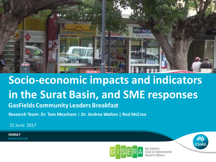 socio economic impacts and indicators in the surat basin