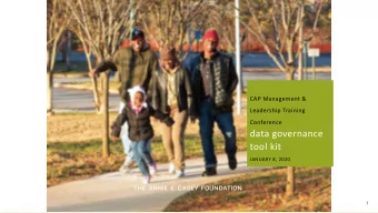 tool kit  JANUARY 8, 2020  1  Definitions  Data Governance  the overall management of the